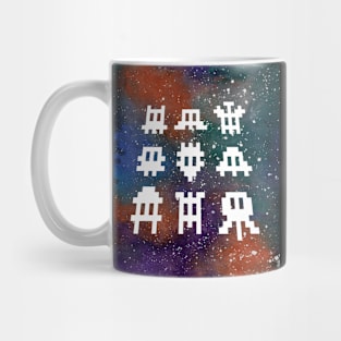 Pixel Invaders Watercolour Mug